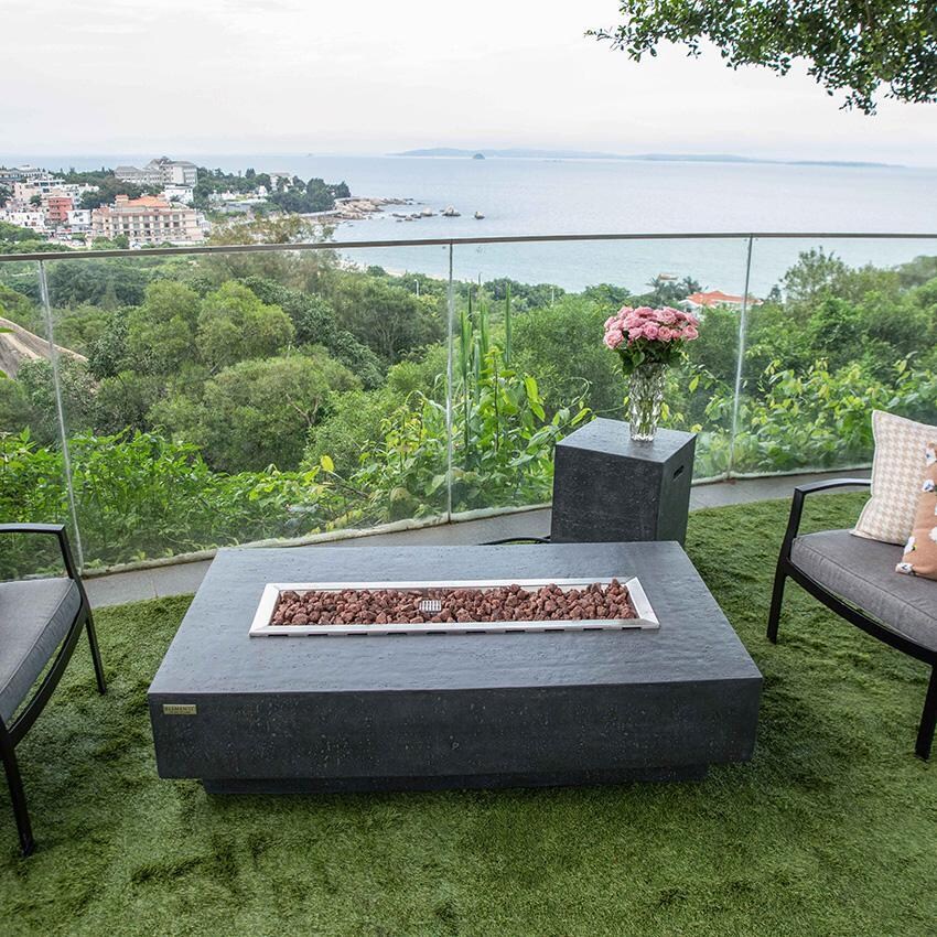 Elementi Hampton OFG139DG-NG 56-Inch Natural Gas Dark Gray Fire Pit Table thumbnail