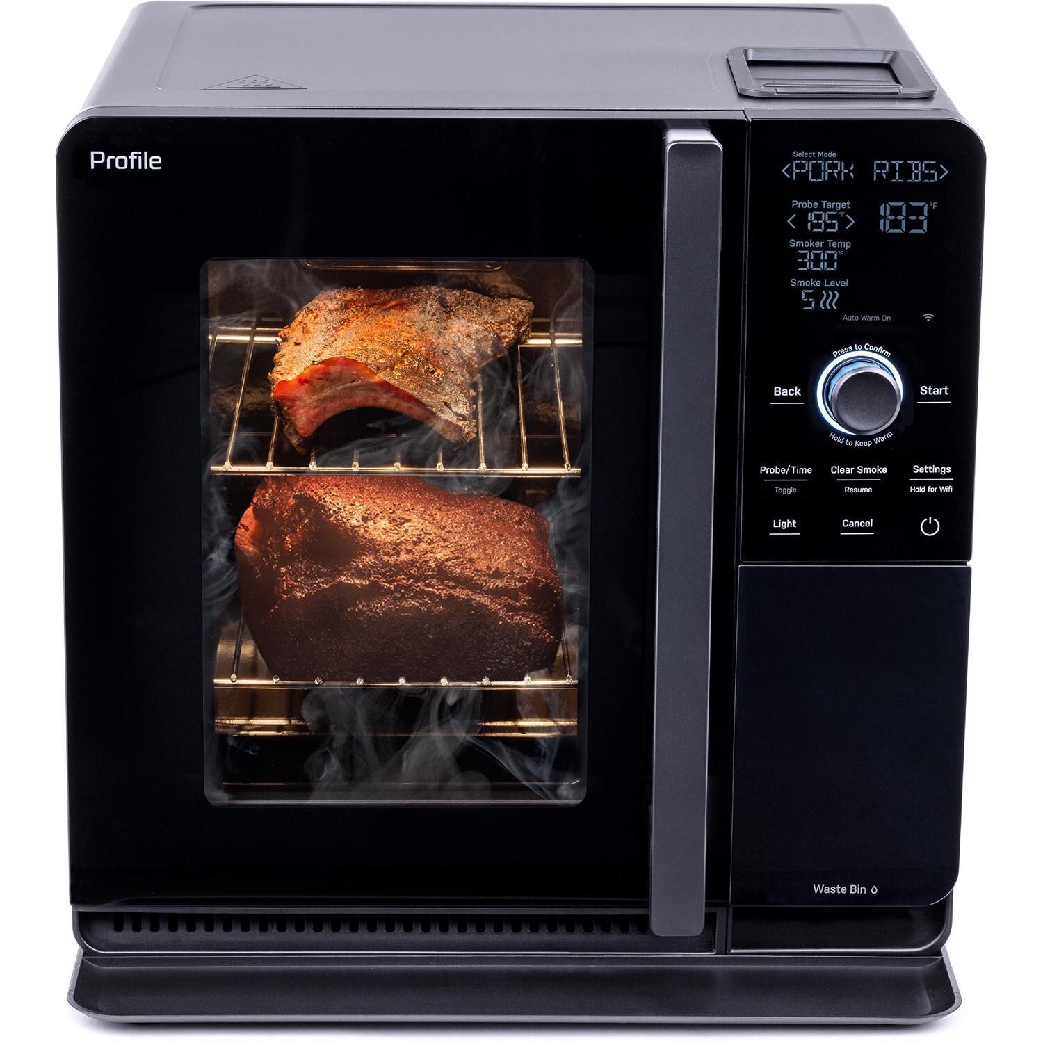 GE Profile P9SBAAS6VBB Smart Indoor Smoker - Smoker - White Background thumbnail