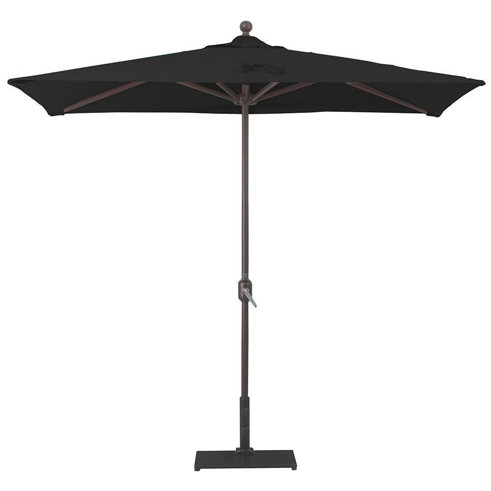 Galtech 3.5 X 7 Ft. Rectangular Aluminum Patio Umbrella W/ Crank Lift - Antique Bronze Frame W/ Black Sunbrella Fabric (Umbrella Base Not Included) thumbnail