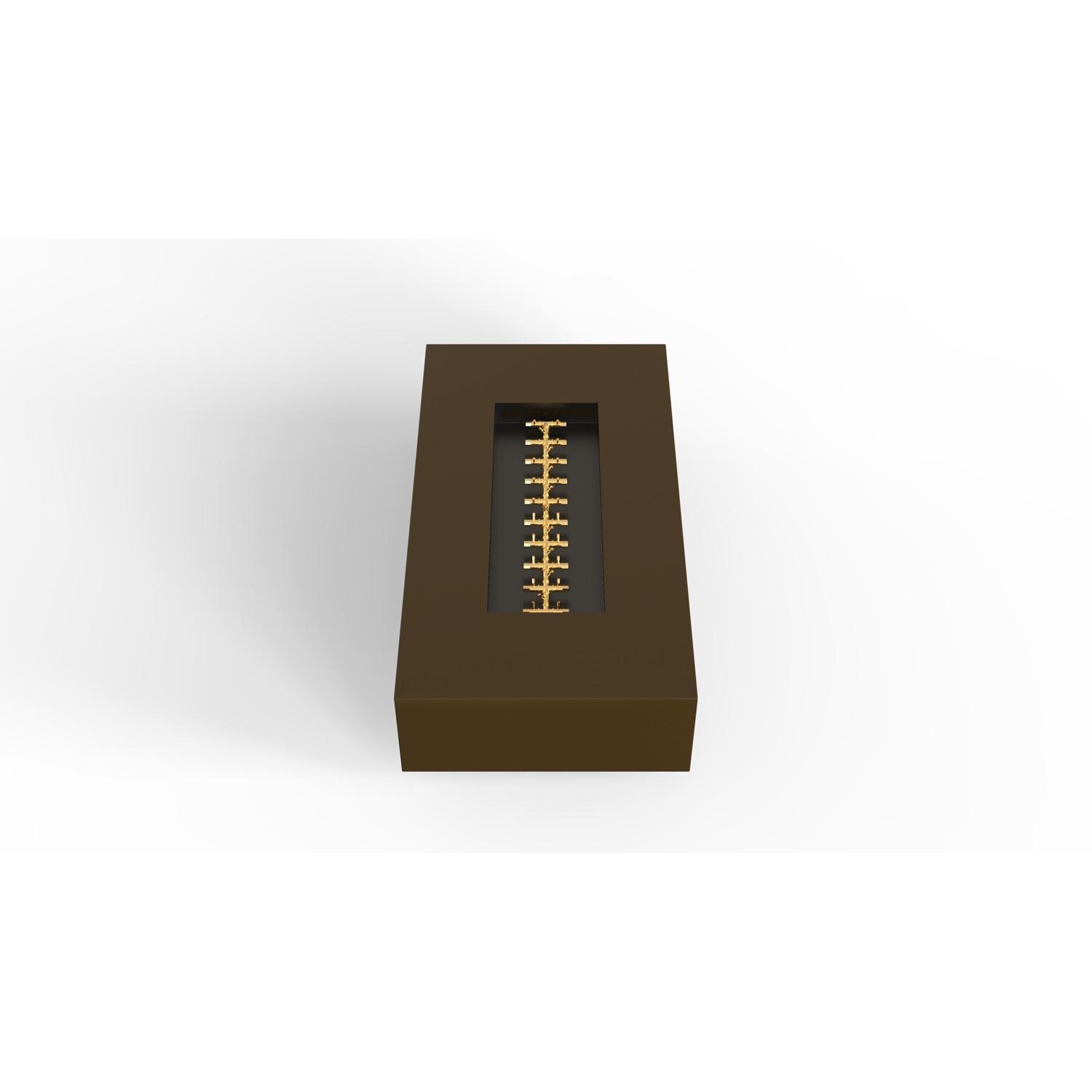 AON 72 x 38 Inch Rectangular Powder Coated Steel Propane Fire Pit Table in Bronze By Warming Trends - Top Angled View - White Background thumbnail