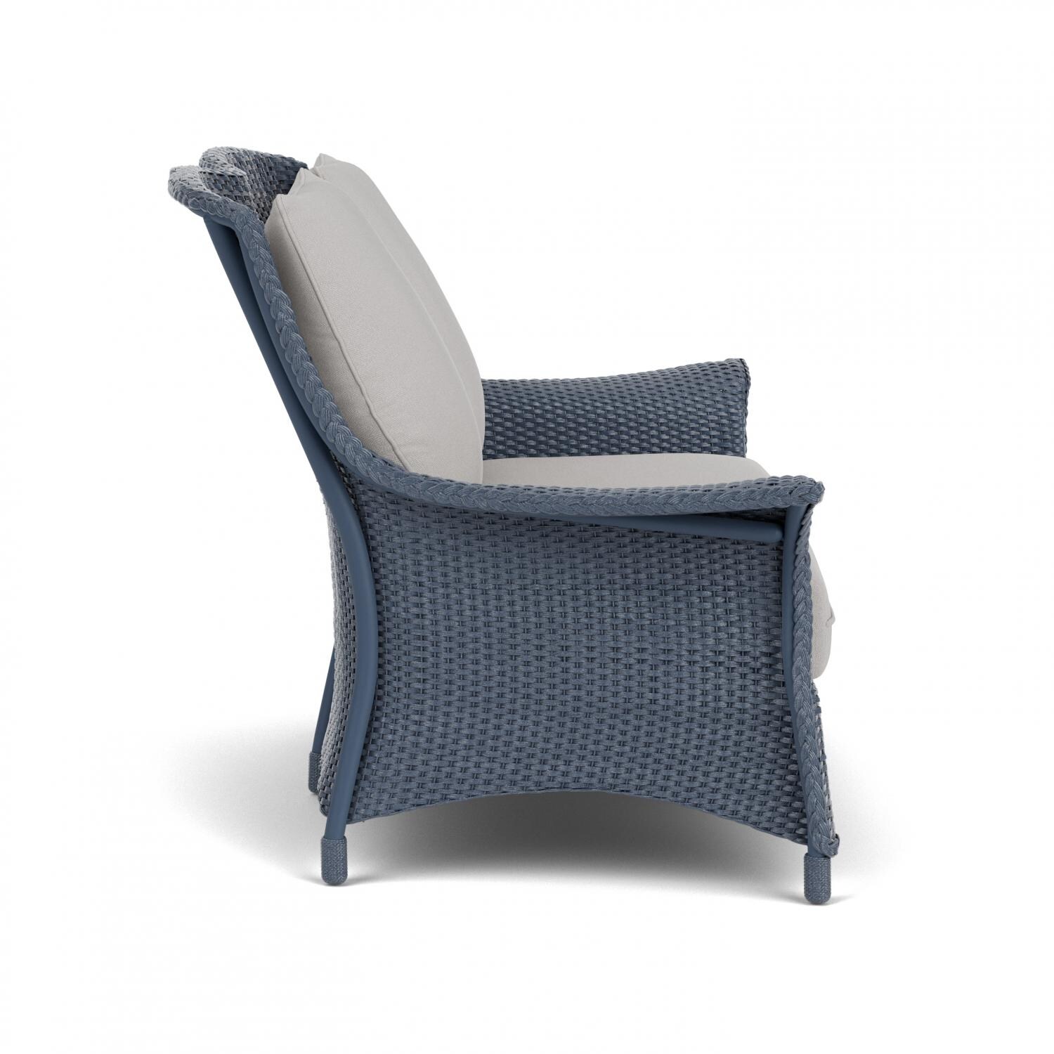 Lloyd Flanders Mandalay Loveseat In Denim Blue Finish With Tundra Dove Fabric - Side thumbnail