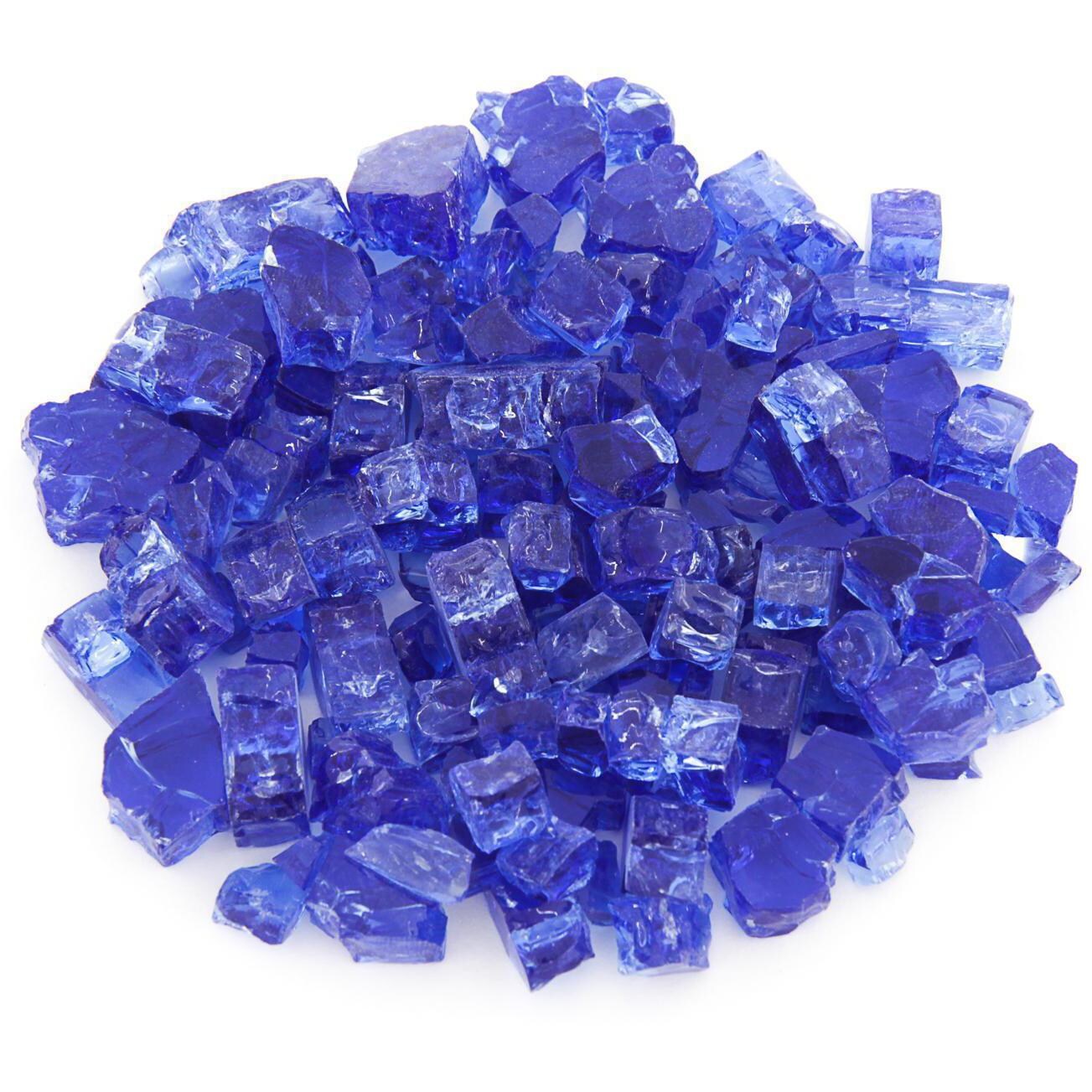 Lakeview Outdoor Designs 1/2-Inch Blue-Jay Non-Reflective Fire Glass - 1 Pound - Top View thumbnail