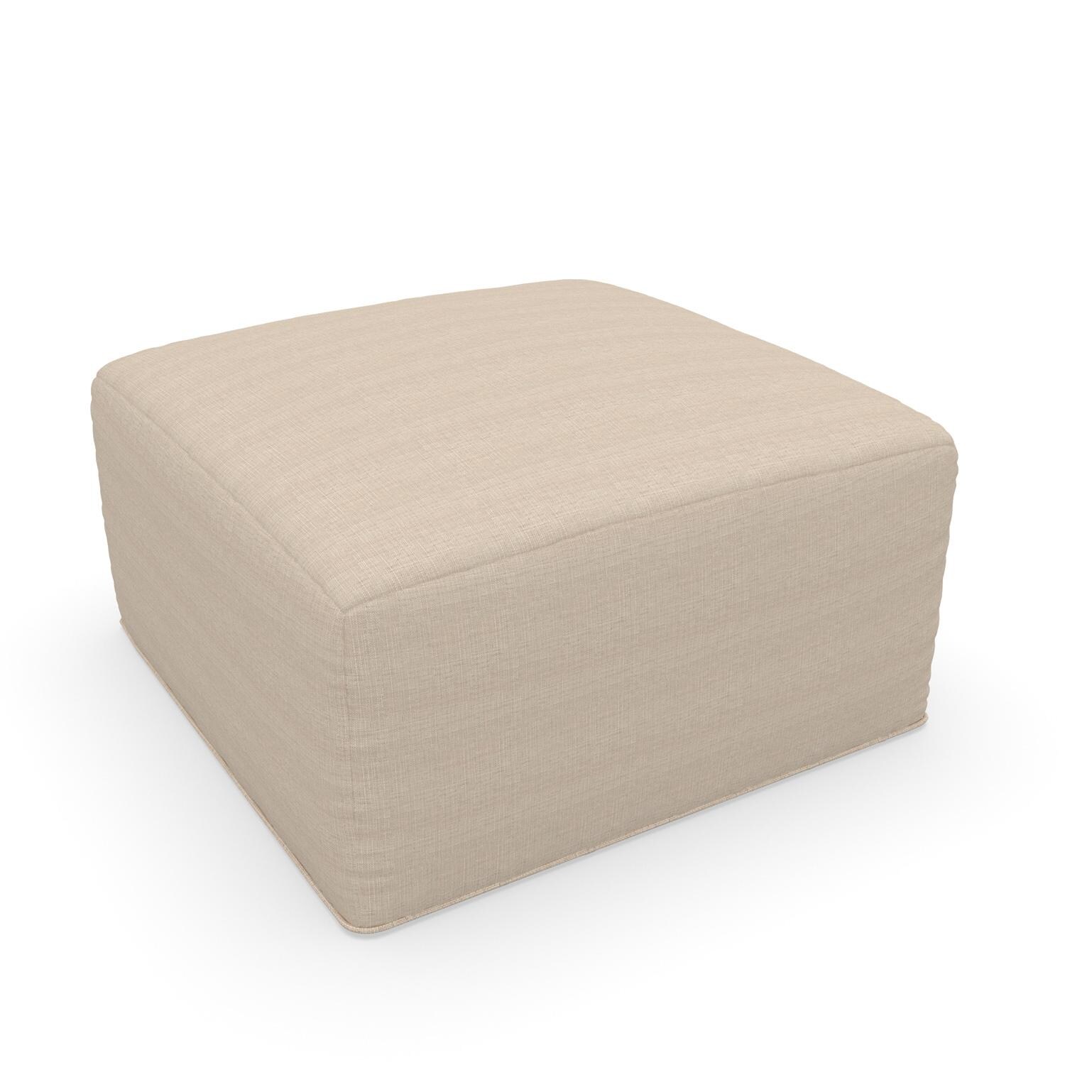 Lakeview NC2001-8PC-EA Pine Valley 8 Pc Recycled Plastic Seating Set in Beige/Echo Ash - Ottoman - White Background thumbnail
