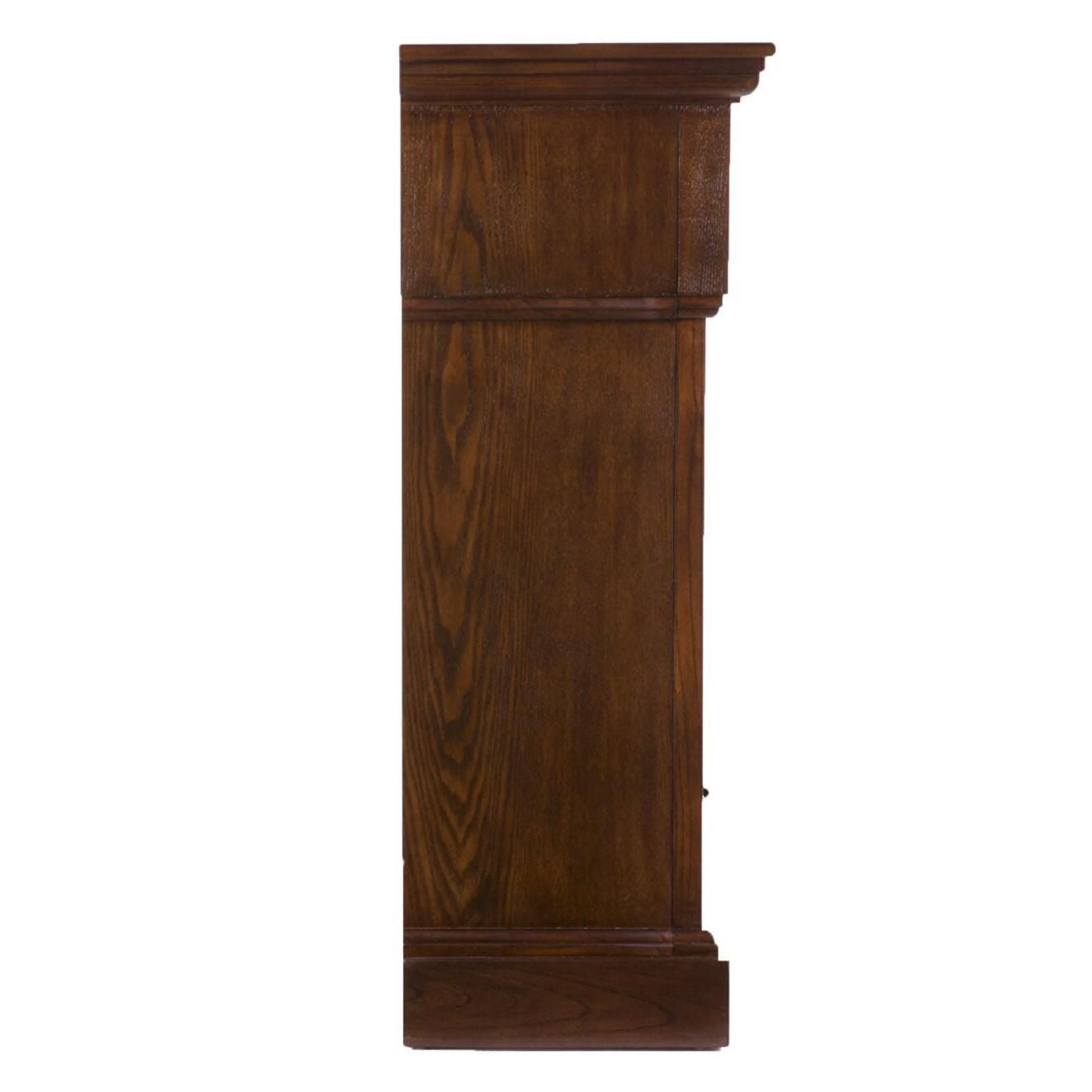 Southern Enterprises Calvert Carved 44-Inch Electric Fireplace Mantel W/ Infrared Heater - Rich Espresso - FI9278 - Side View thumbnail