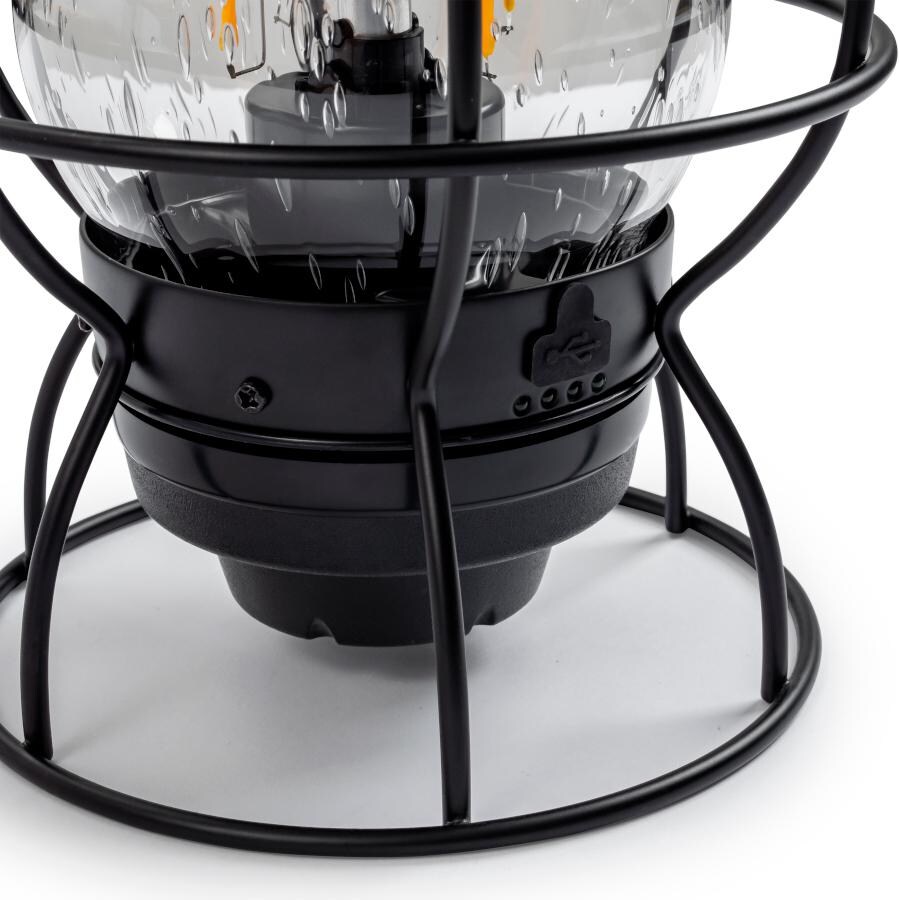 Barebones Living LIV-182 Railroad Lantern - Slate Gray - Flame Off Lower Detail Front thumbnail