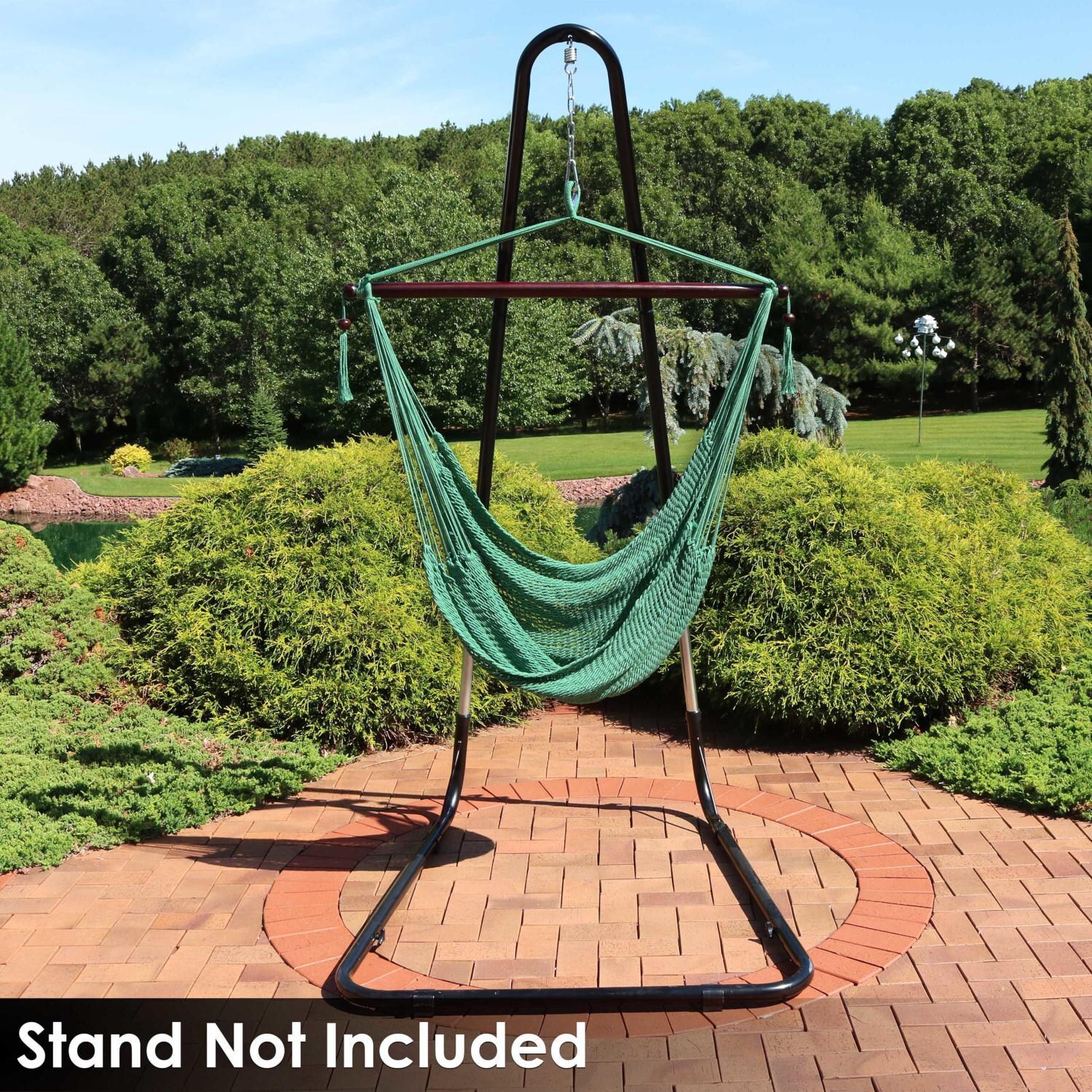 Ultimate Patio Extra Large Hanging Caribbean Hammock Chair - Jungle Green - Lifestyle thumbnail