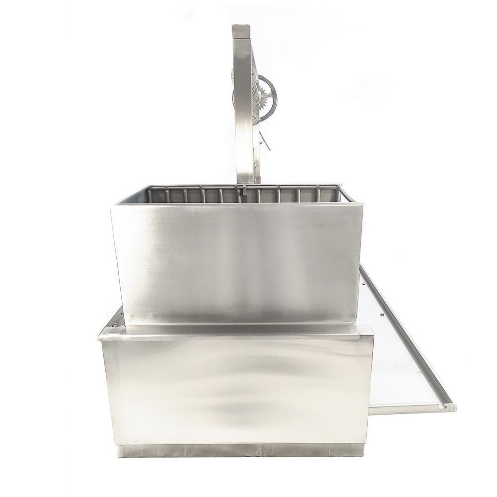 Tagwood BBQ BBQ05SSF Fully Assembled Built-In Santa Maria Argentine Wood Fire & Charcoal Grill - Left Side View thumbnail