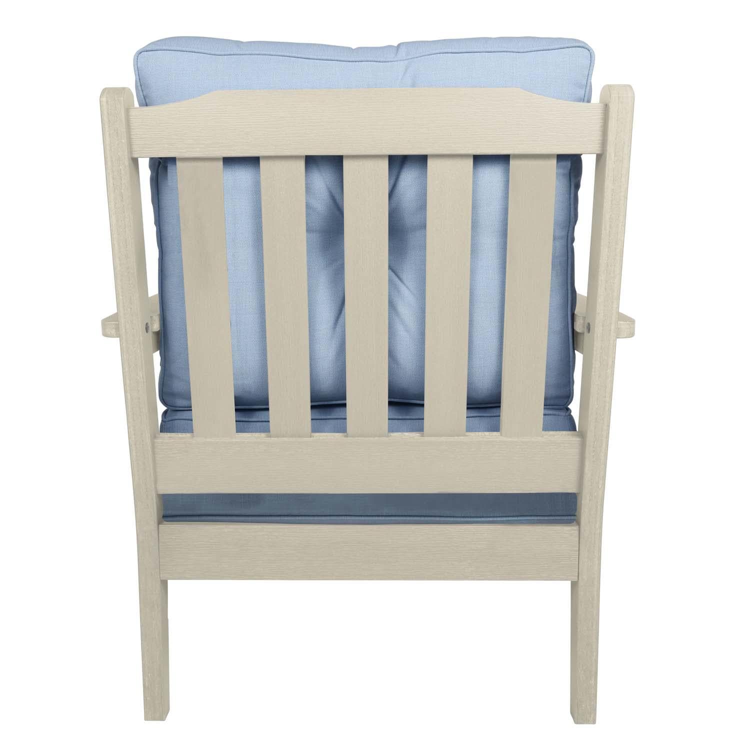 Blushing Bay 3 Pc Recycled Plastic Seating Set in Bliss Dew/Whitewash by Lakeview Outdoor Designs - Chair Back View - White Background thumbnail