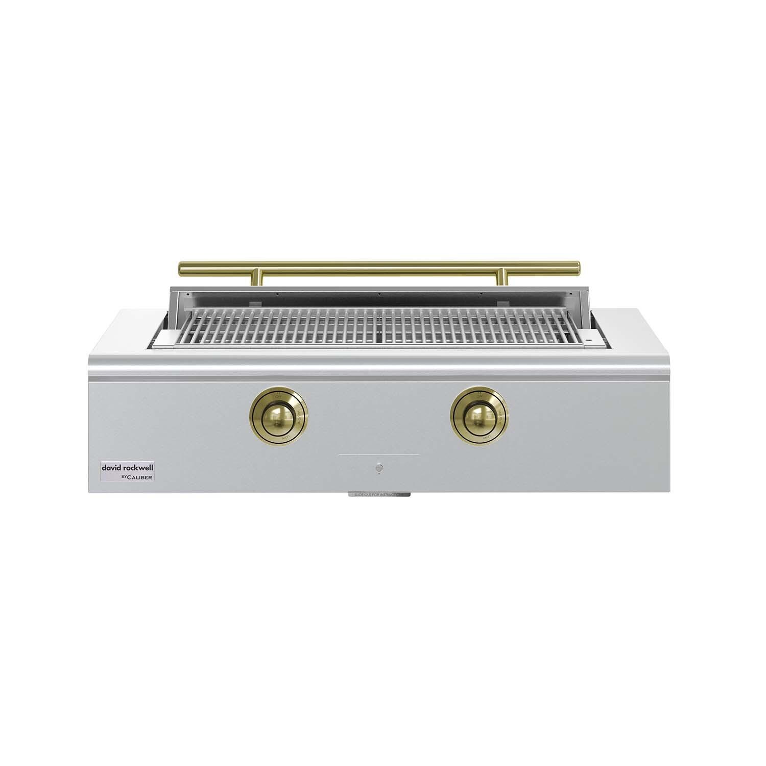 Caliber CRG-42BN00-A-H01 42-in Natural Gas Built-In Rockwell Grill - Brass Hardware - White Background thumbnail
