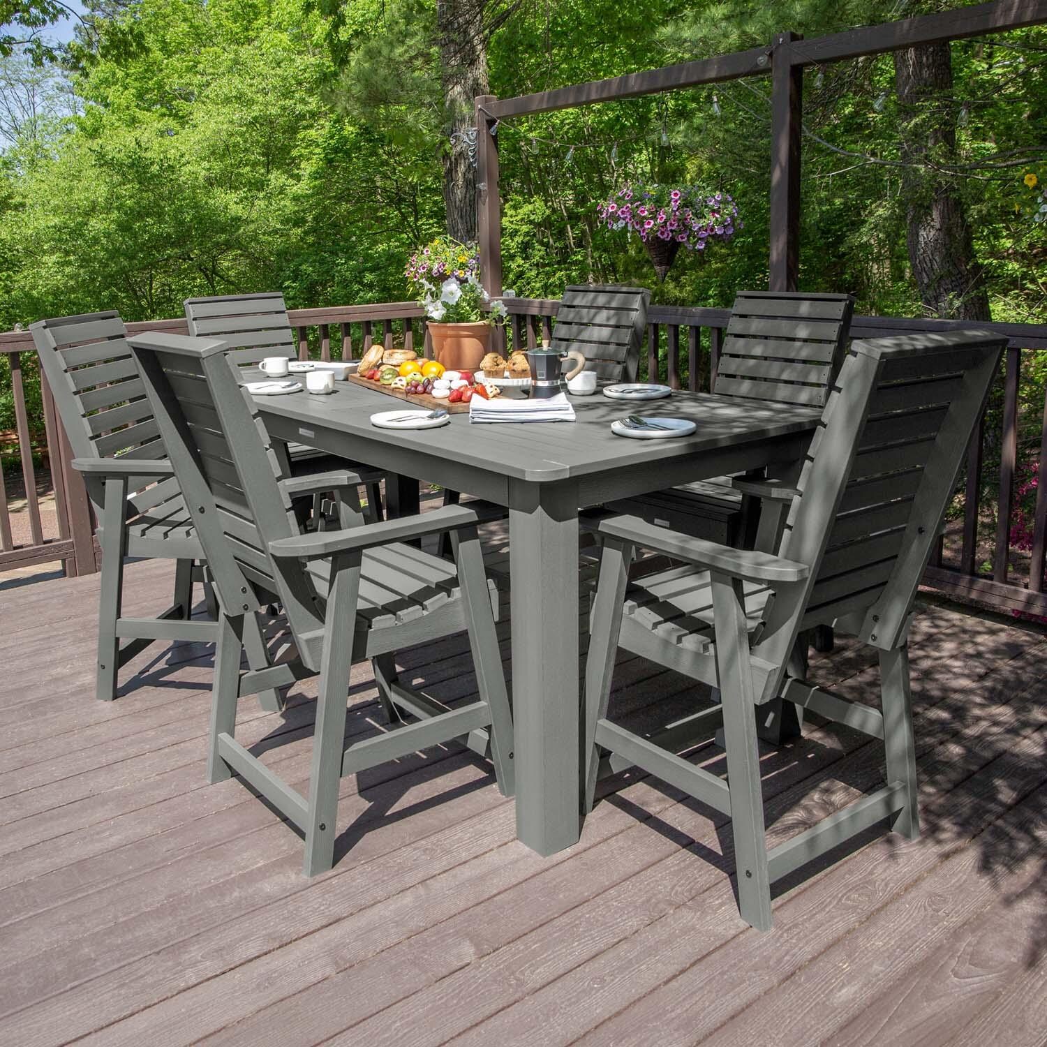 Elm Pointe 7 Pc Recycled Plastic Counter Height Dining Set In Coastal Teak by Lakeview - Lifestyle thumbnail