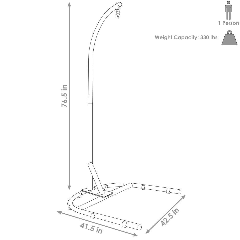 Ultimate Patio Steel U-Shape Hanging Chair Stand - Dimensions thumbnail