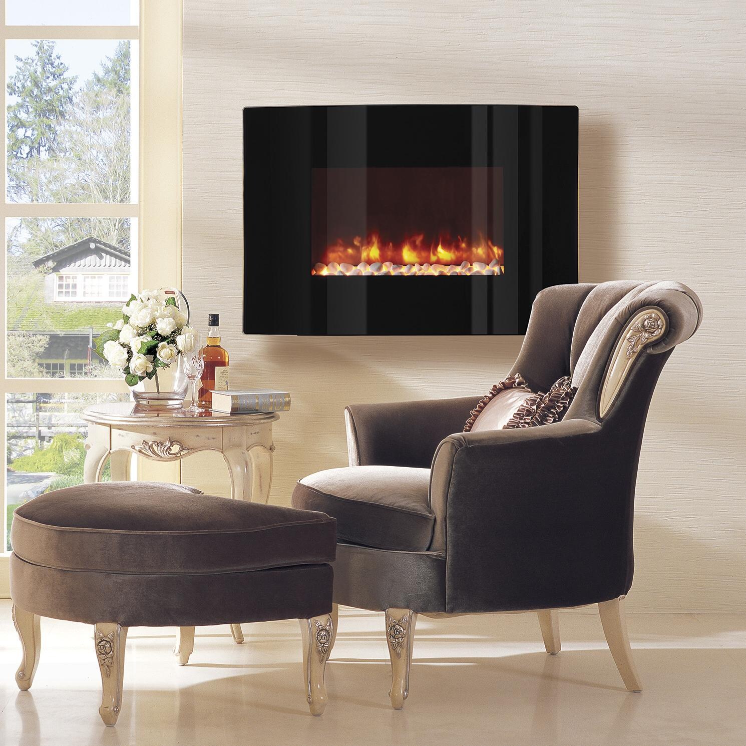 Dynasty 36-Inch Curved Wall Mount Electric Fireplace - Lifestyle thumbnail