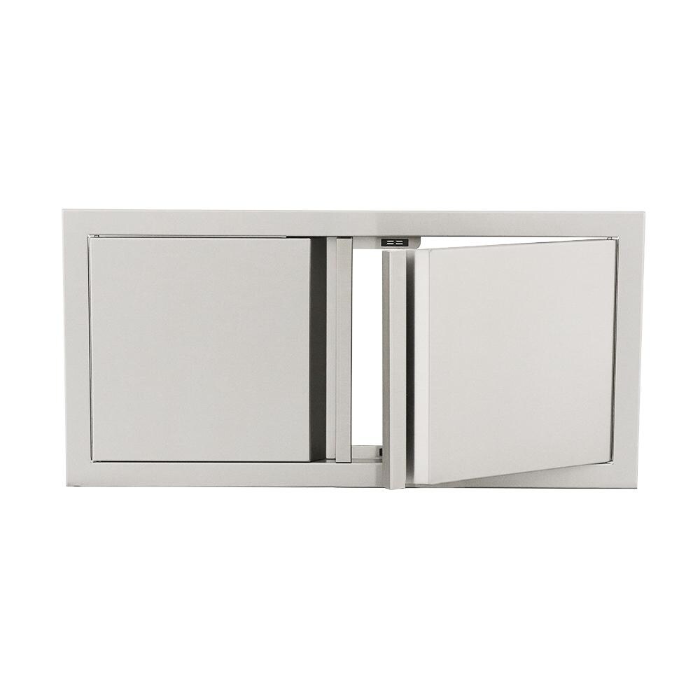 RCS VDD3SC Valiant 33 Inch Low Profile Soft Close Double Doors - Right Side Barely Open - White Background thumbnail