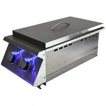 RCS Premier Series Built-In Natural Gas Double Side Burner W/ Blue LED Lights - RJCSSBL image