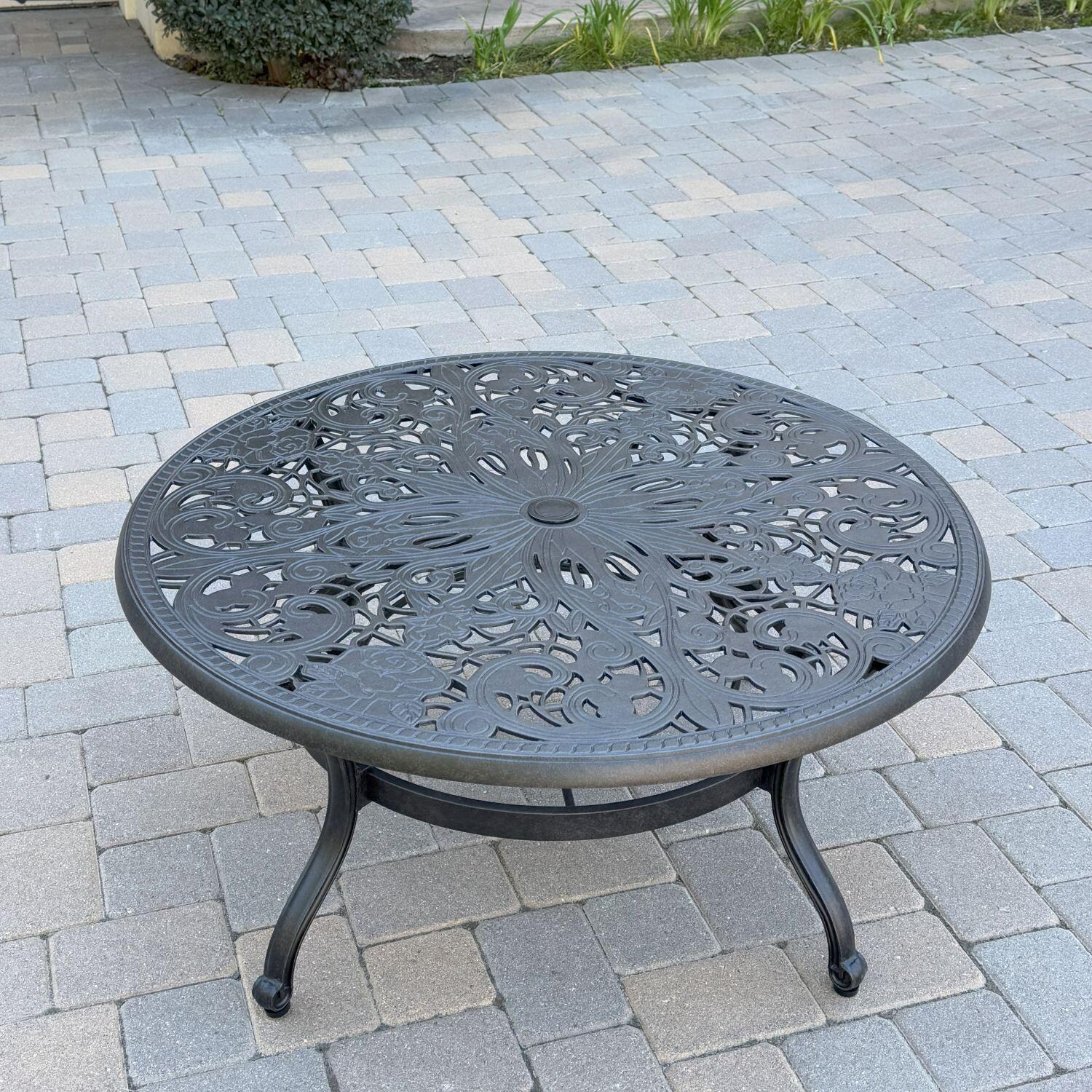 Darlee Cast Aluminum 42-in Round Chat Table - Top View - Lifestyle thumbnail