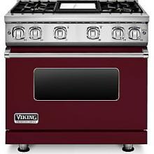 Viking Professional 7 Series 36-Inch 4-Burner Natural Gas Range With Griddle - Burgundy - VGR73614GBU image