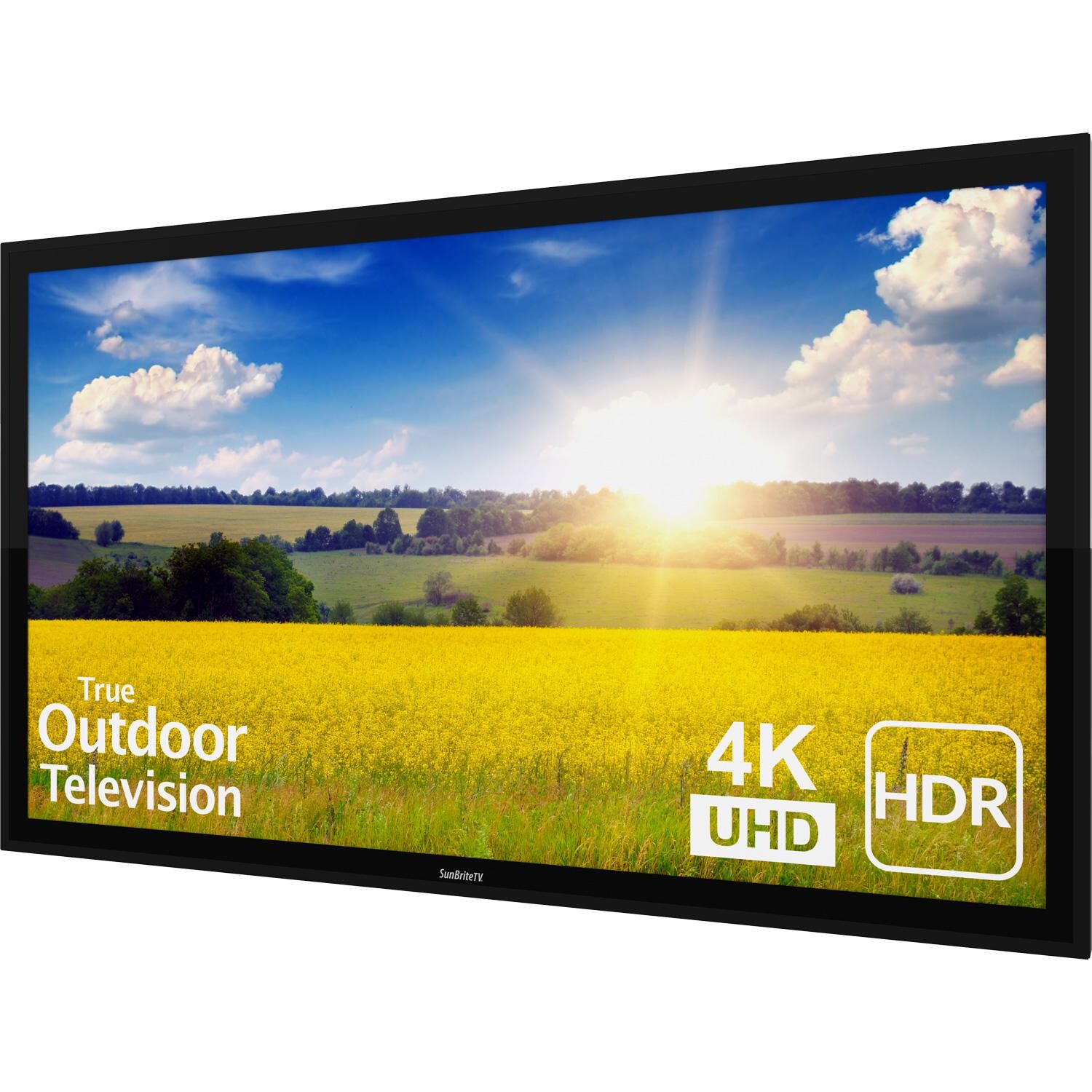 SunBriteTV SB-P2-49-4K-BL Pro 2 Series 49-Inch LED HDR 4K Outdoor TV - Full Sun - Black - Angled View thumbnail