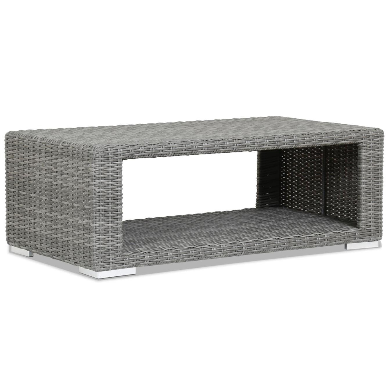 Emerald II 50 X 28 1/2 Inch Rectangular Wicker Patio Coffee Table By Sunset West thumbnail