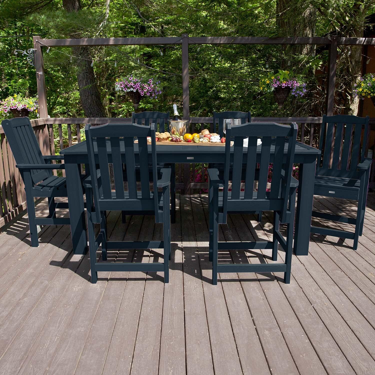 Hart Lane 7 Pc Recycled Plastic Counter Height Dining Set In Federal Blue by Lakeview - Lifestyle thumbnail