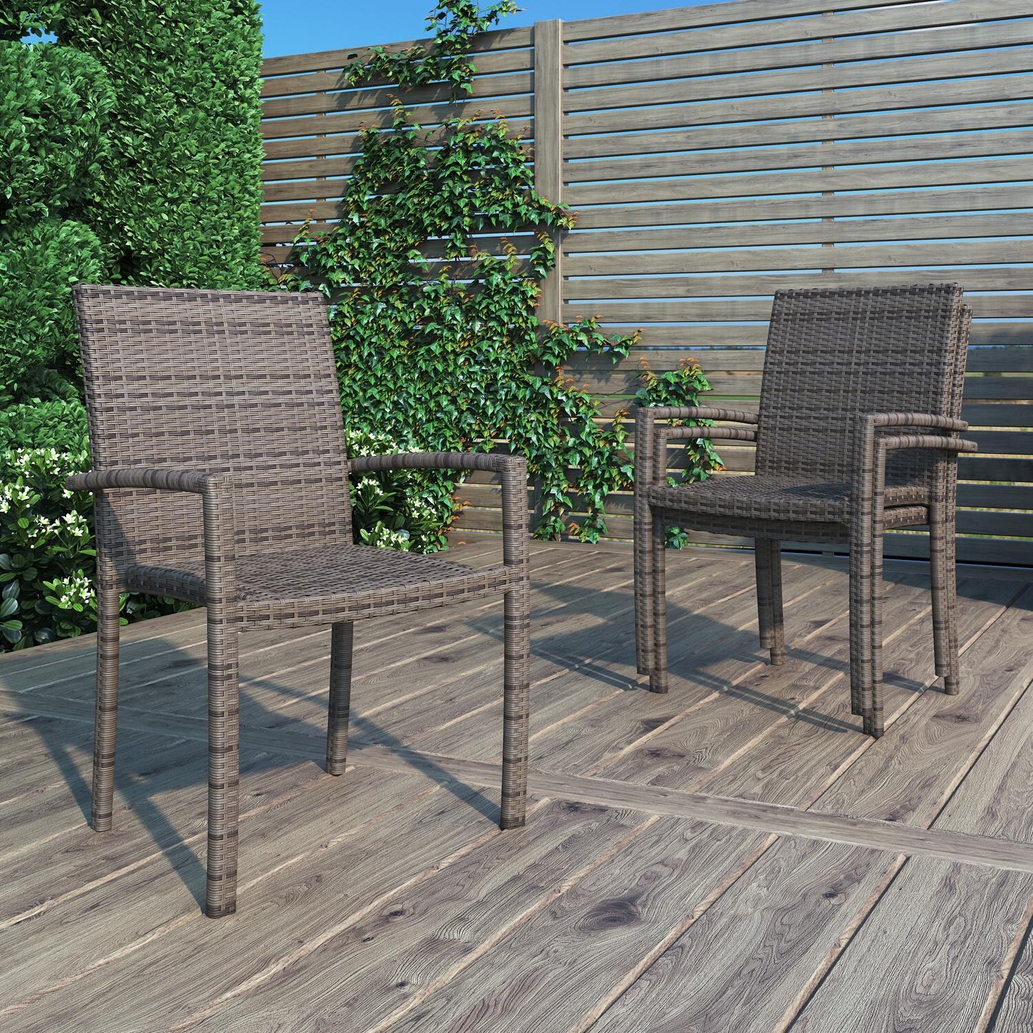 Lakeview NC2685-41SQ-5PCDINING Rosalie Bay 5 Pc Aluminum Dining Set in Brown - Chairs - Lifestyle thumbnail
