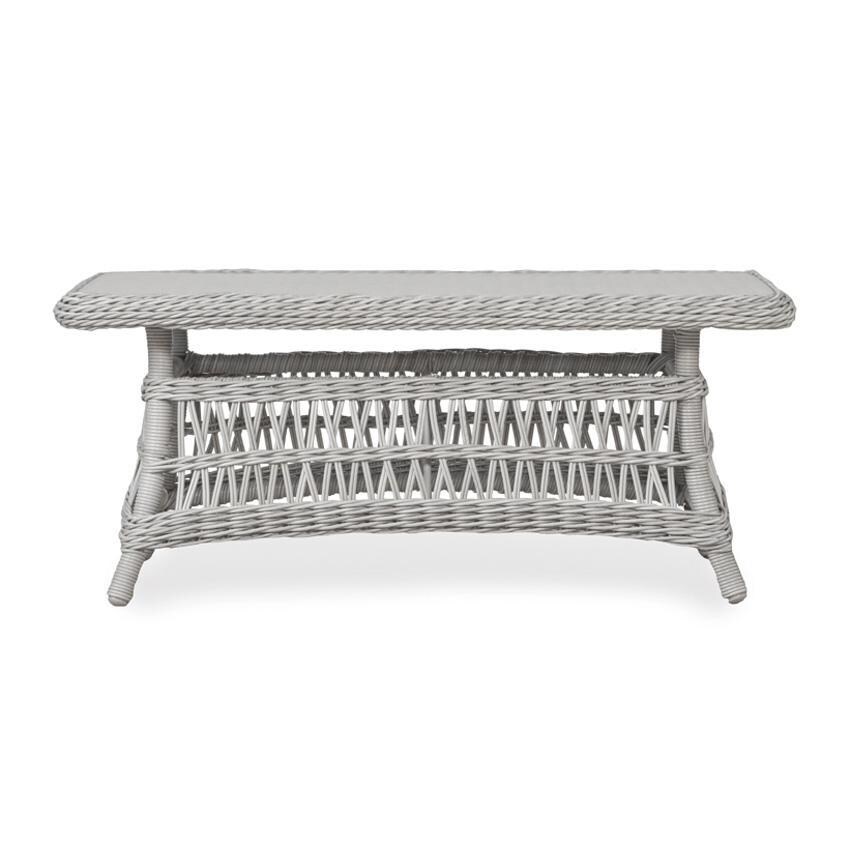 Lloyd Flanders Mackinac 44-Inch Rectangular Cocktail Table in Putty Finish - Front thumbnail