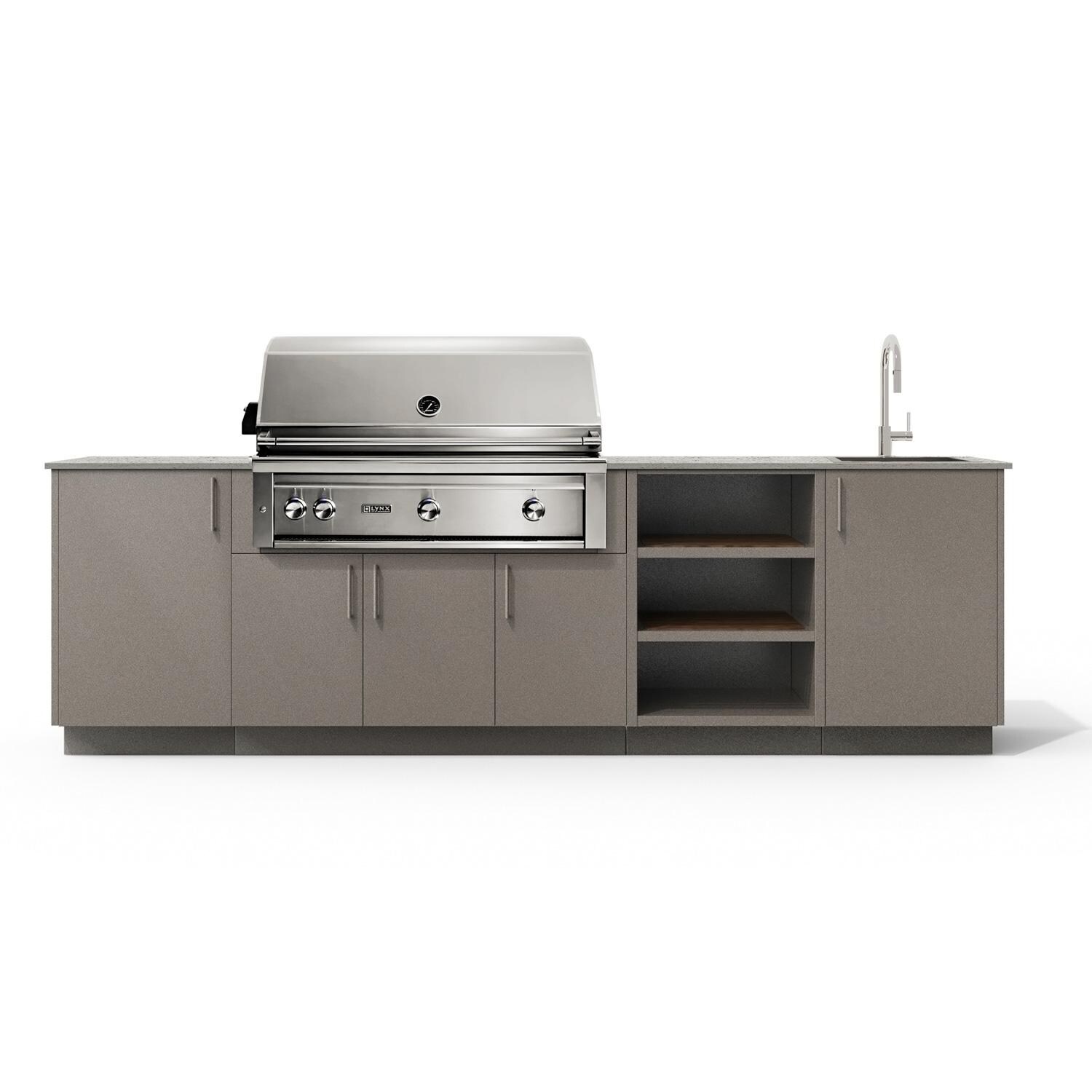 Urban Bonfire B-Mist-42-Lynx-Keon-Clay Mist 42 Outdoor Kitchen w/ Lynx Propane Grill, Keon Countertop & Clay Finish thumbnail