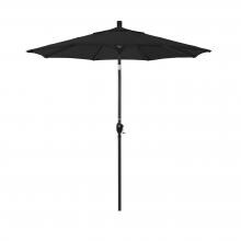 California Umbrella 7.5 Ft. Octagonal Aluminum Push Button Tilt Patio Umbrella W/ Crank Lift & Aluminum Ribs - Stone Black Frame / Olefin Black Canopy image