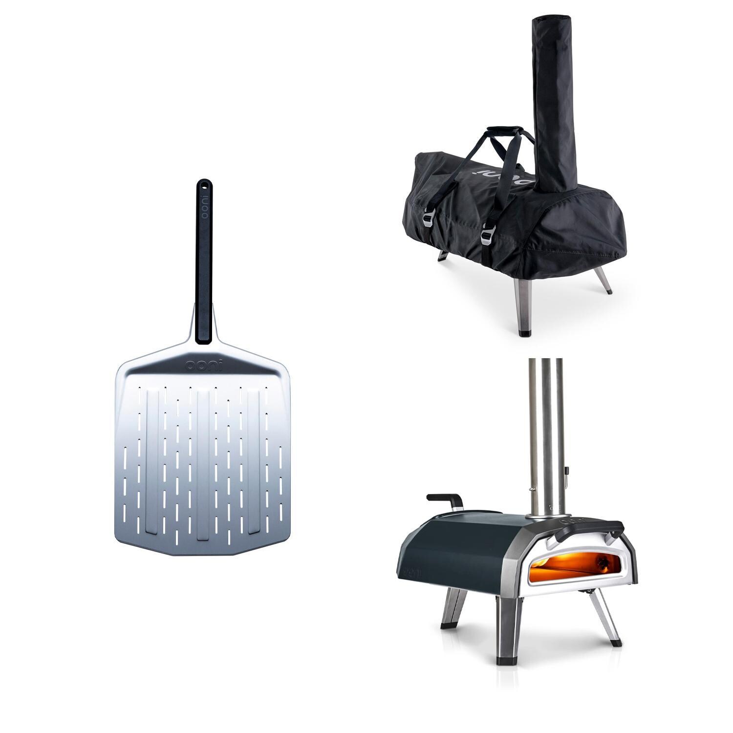 Ooni Karu 12G Multi-Fuel Portable Pizza Oven w/ Cover & Pizza Peel Bundle