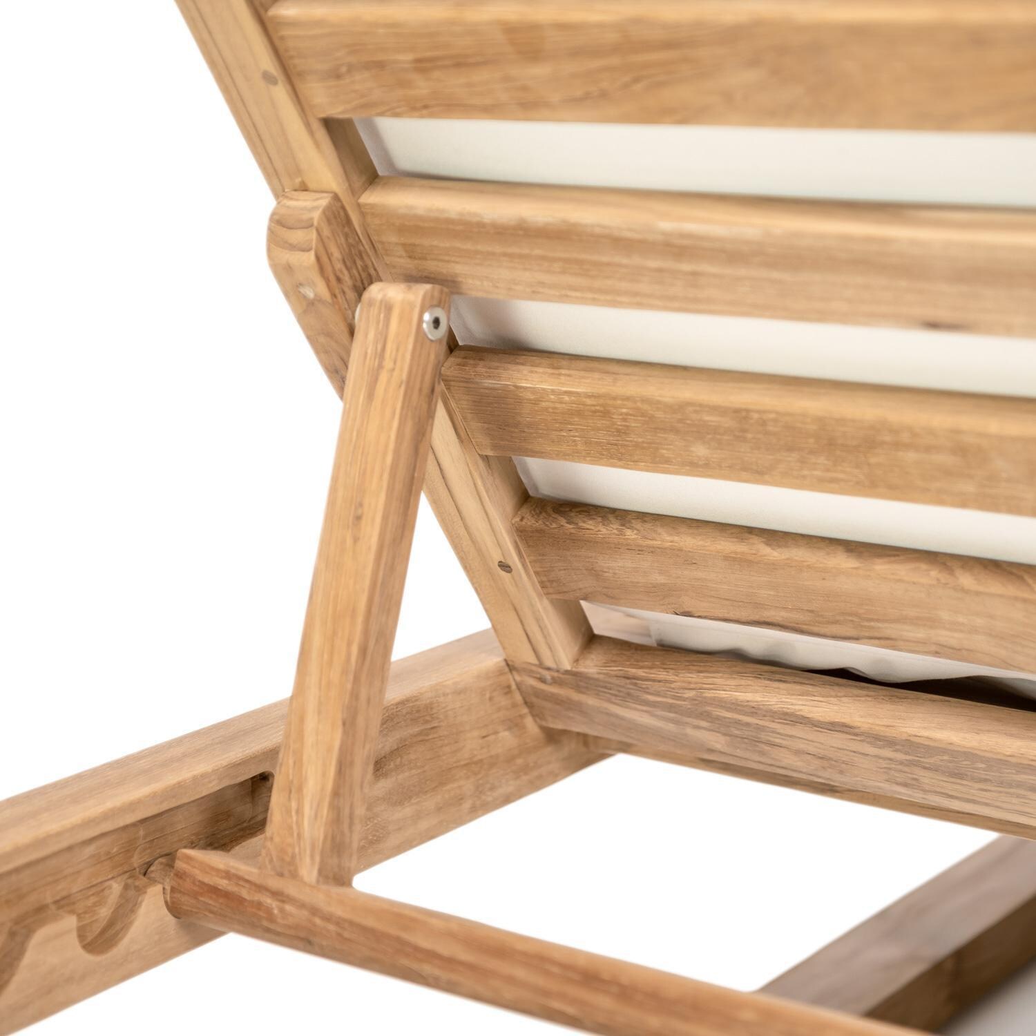 Teak + Table Atlantic Teak Patio Double Chaise Lounge in Granite - Backrest Support - Detail thumbnail