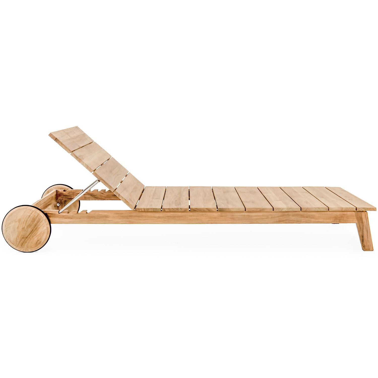 Teak + Table Capri Chaise Lounge in Natural - Side - White Background thumbnail