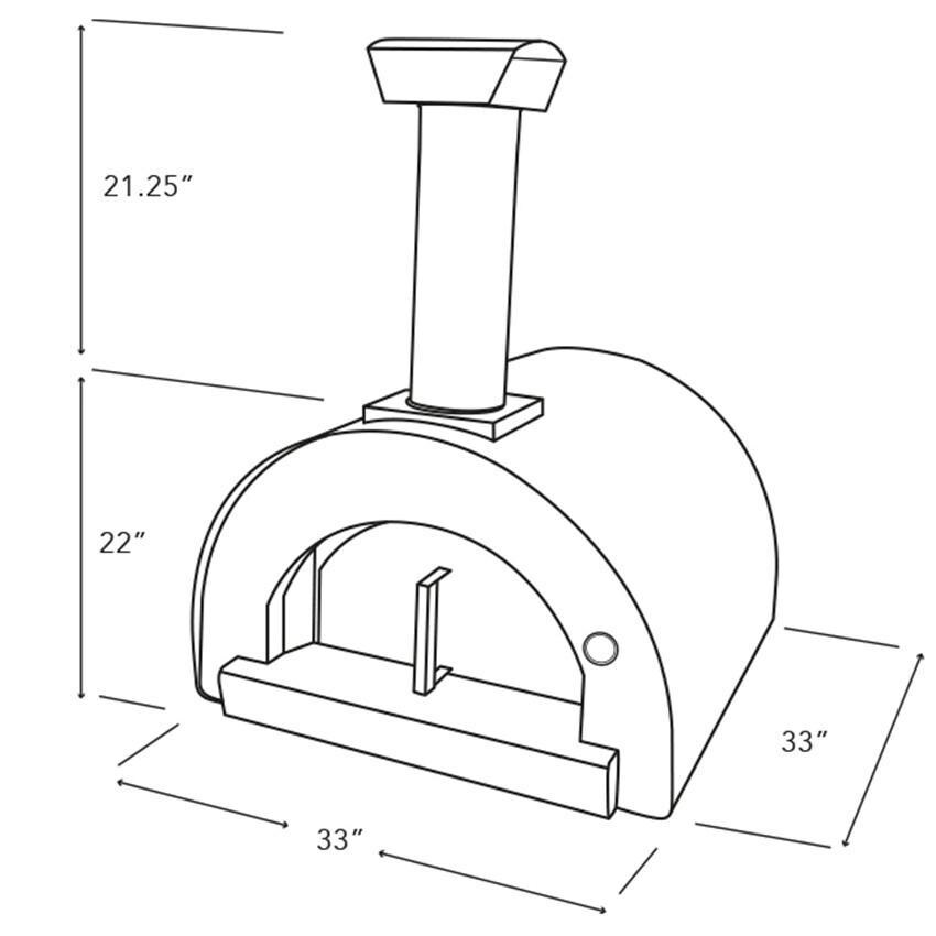 Cru CRUO60G1 Pro 60 Outdoor Wood-Fired Pizza Oven - Dimensions thumbnail