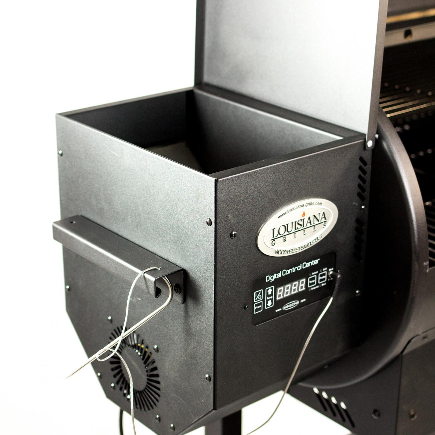 Louisiana Grills LG1100 Pellet Grill On Cart - Hopper Open thumbnail