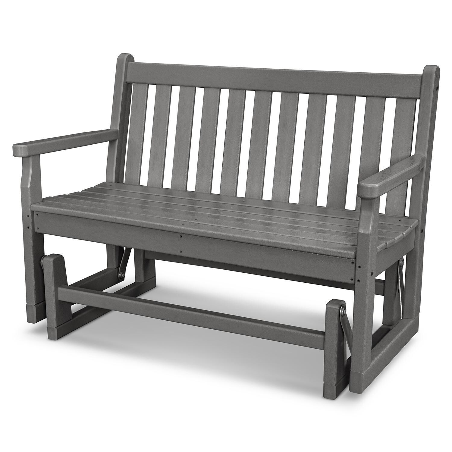 POLYWOOD Traditional Garden 48-inch Glider - Slate Grey - White Background thumbnail