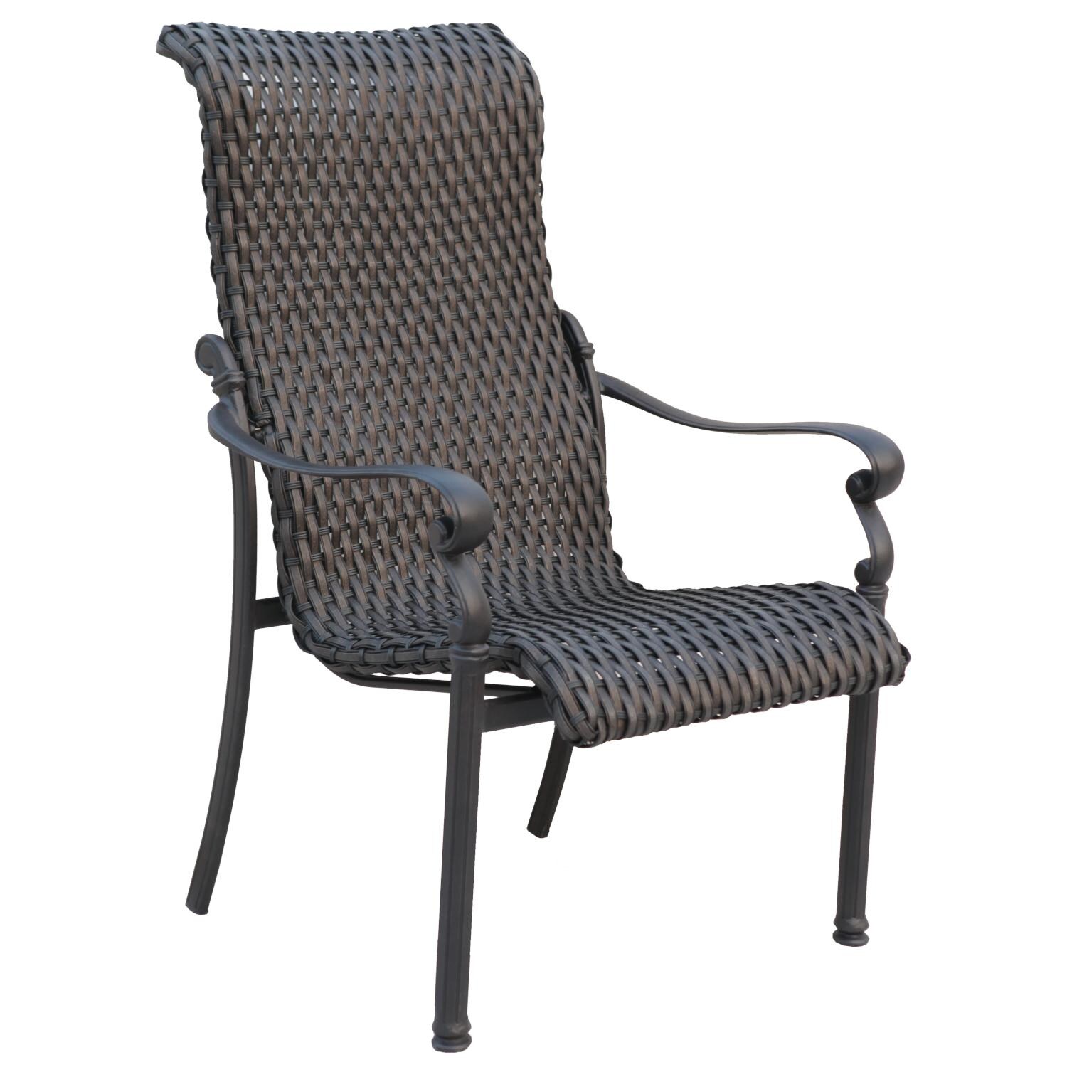 Darlee 501210-9PC-60W Victoria 9 Piece Resin Wicker Patio Dining Set W/ 60 Inch Square Table - Dining Arm Chair thumbnail