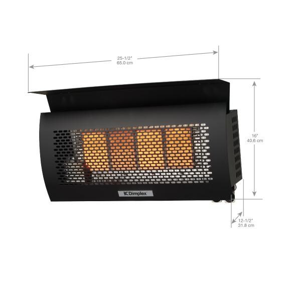 Dimplex X-DGR32WNG Outdoor Wall-Mounted Natural Gas Infrared Heater - Dimensions thumbnail
