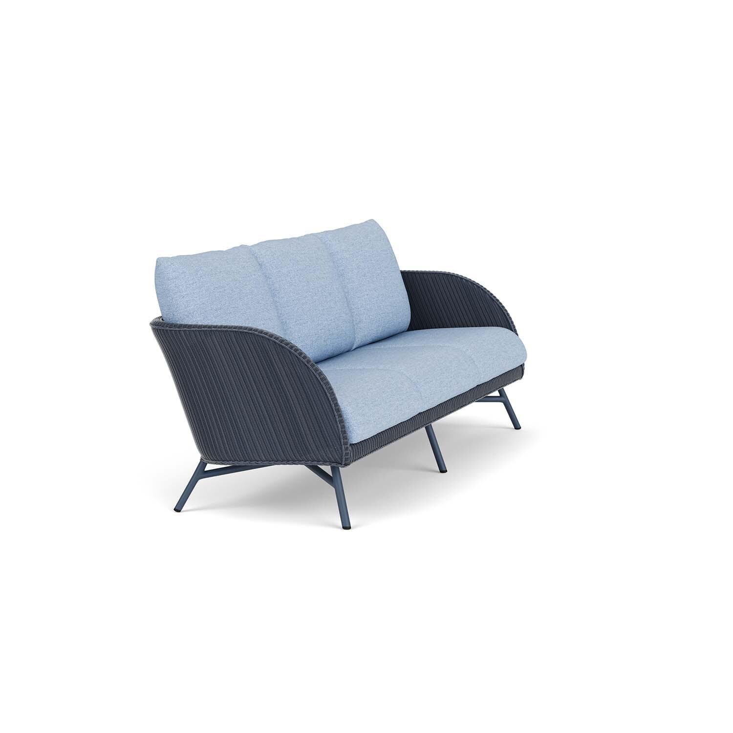Lloyd Flanders Essence Sofa W/Demo Skyway Fabric - Denim Blue Finish - Angled thumbnail
