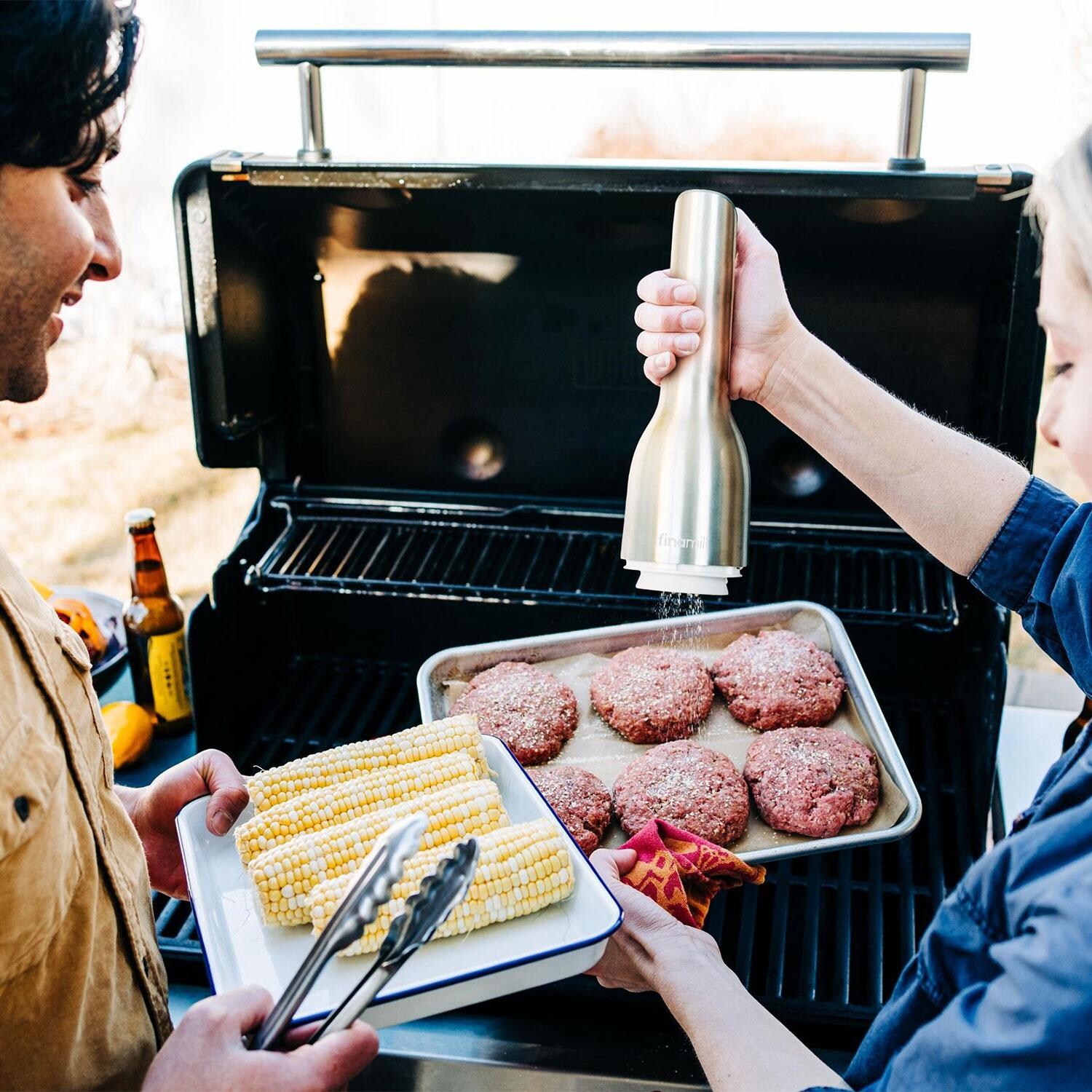 FinaMill Rechargeable Staineless Steel Spice Grinder MAX Pack W/ Three MAX Spice Pods, Two Spice Pod Trays, & Plus Spice Rod