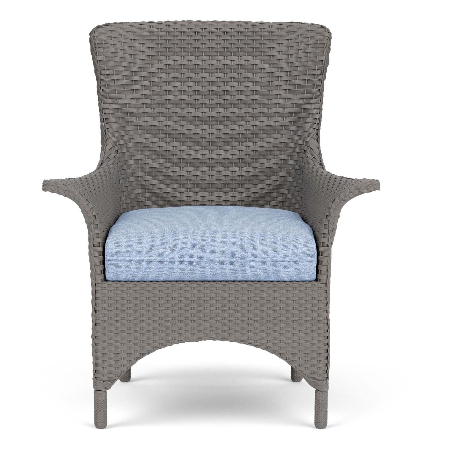 Lloyd Flanders Mandalay Dining Armchair in Pewter Finish with Demo Skyway fabric thumbnail