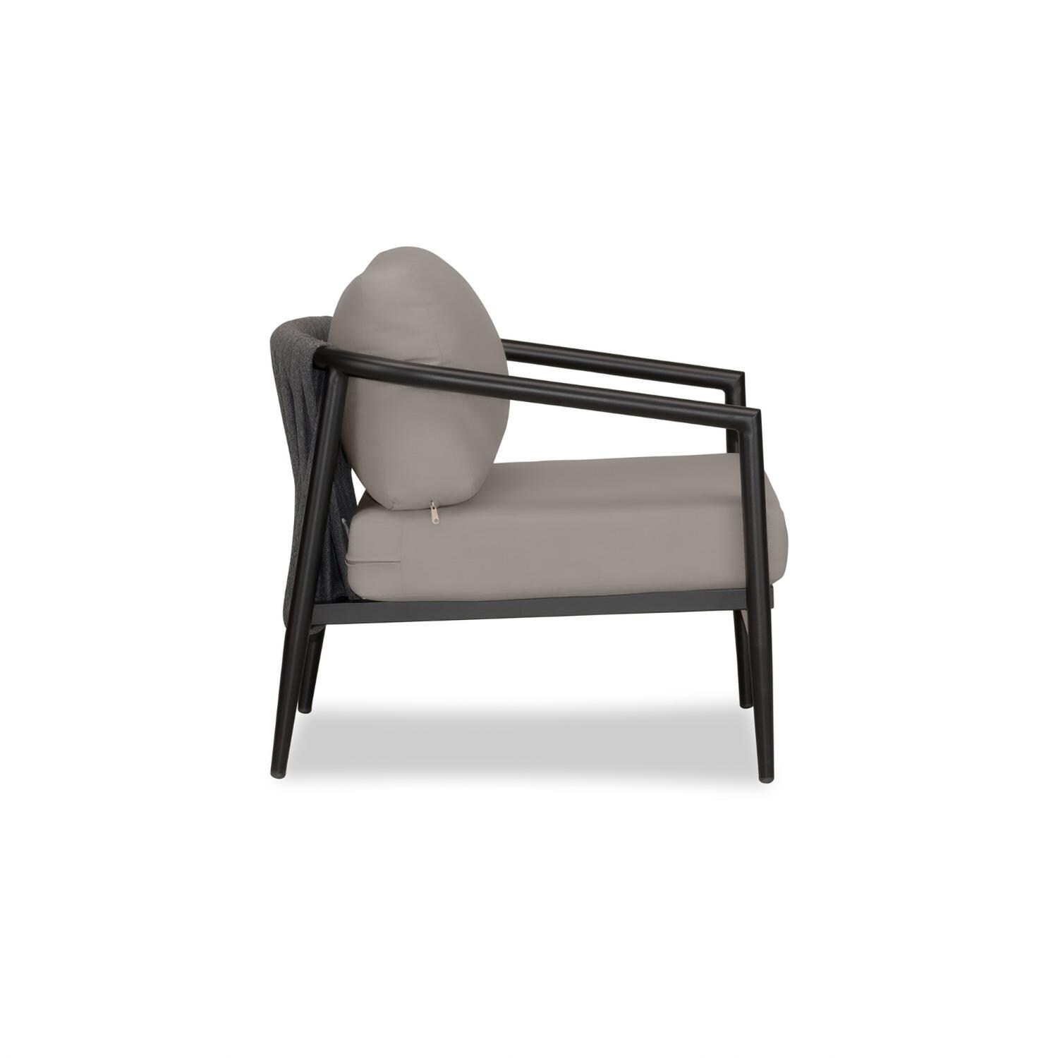 Lakeview Midnight Cove Aluminum Club Chair in Black/Carbon/Canvas Charcoal - Side - White Background thumbnail