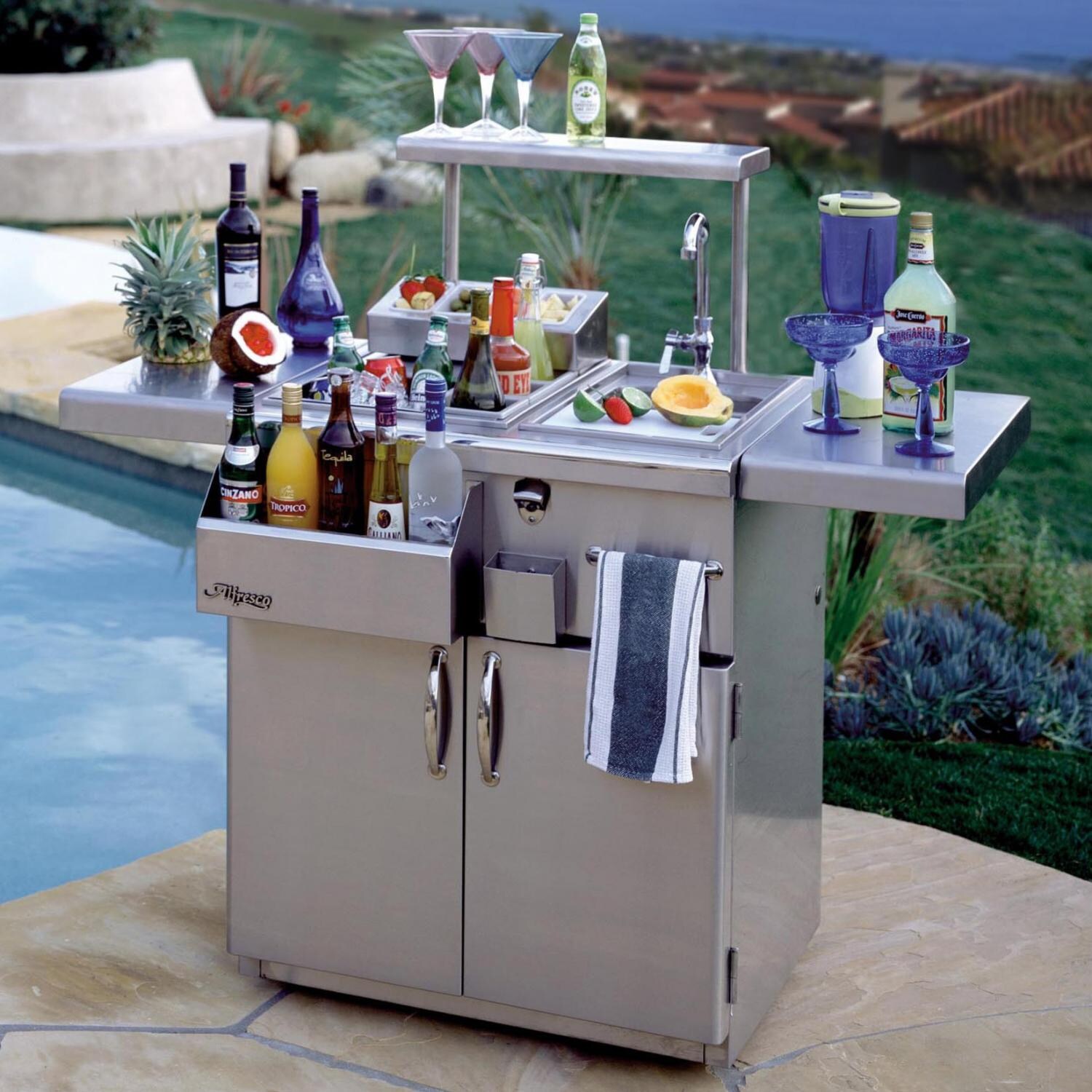 Alfresco 30Inch Bartender Center With Sink On Cart ADT30C BBQGuys
