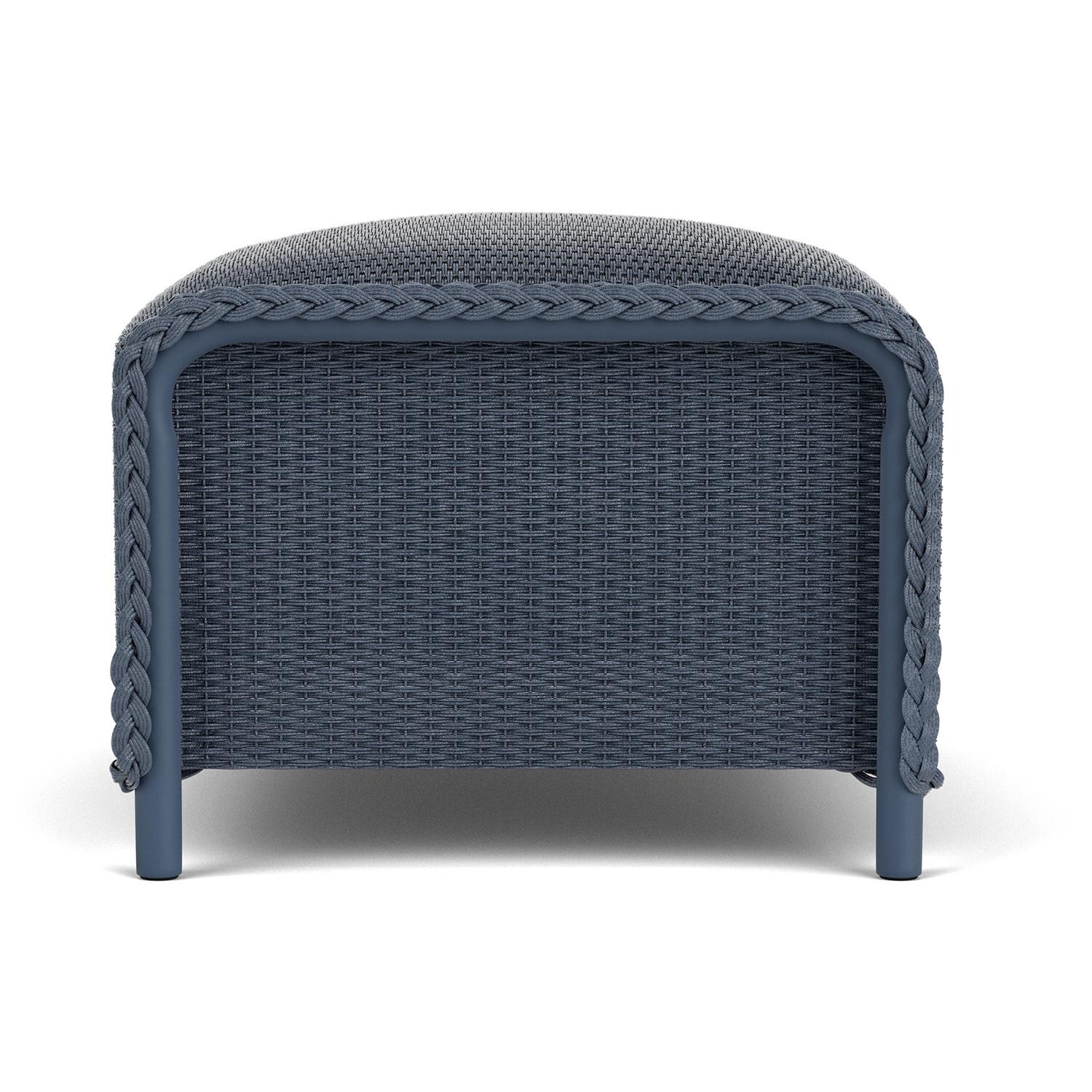 Lloyd Flanders Reflections Ottoman, Padded in Denim Blue Finish - Side thumbnail