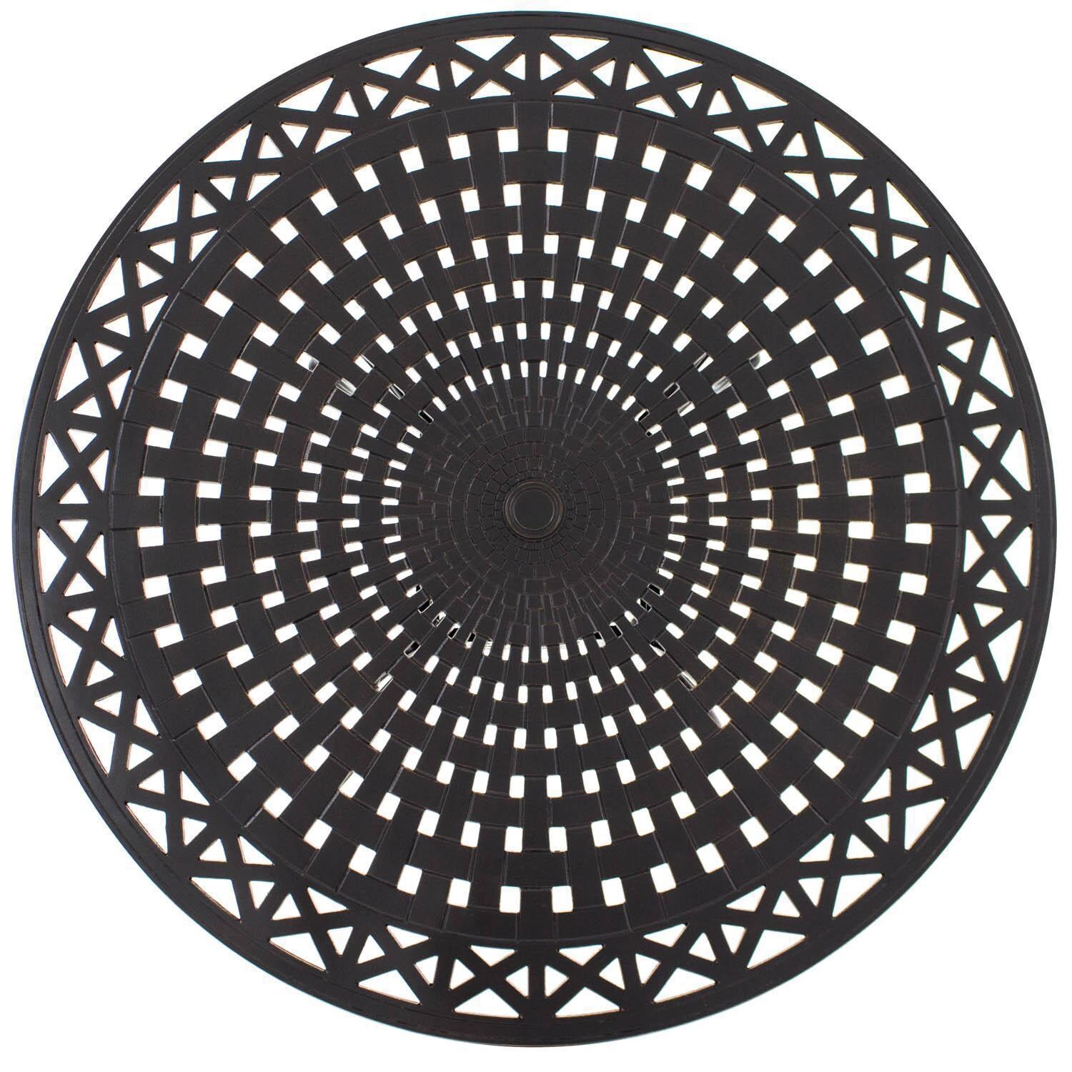 Du Monde 48-Inch Round Cast Aluminum Outdoor Dining Table - Top View thumbnail