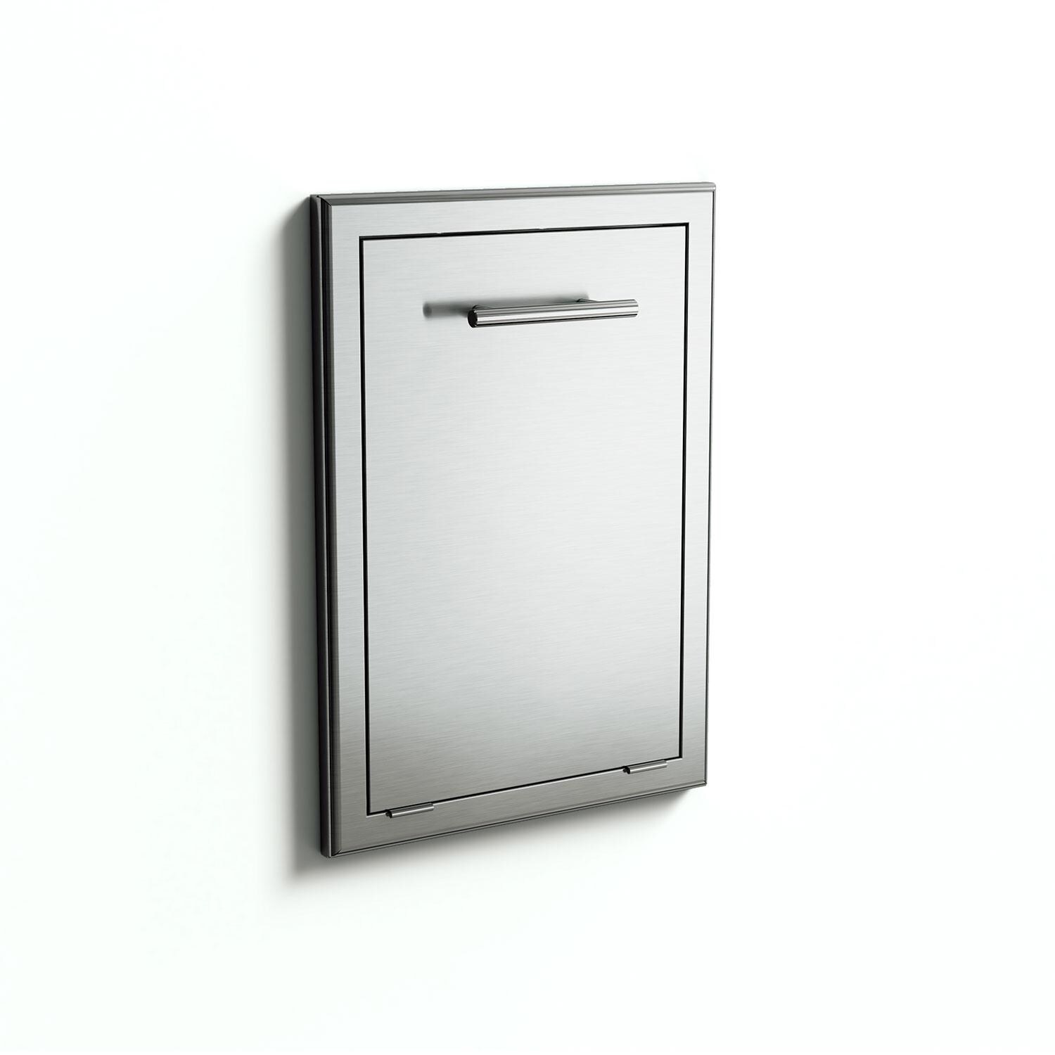 XO Appliance XOG20TRASH2 Pro-Grade 20-Inch Outdoor Stainless Steel Roll-Out Trash Bin Drawer - Closed - White Background thumbnail