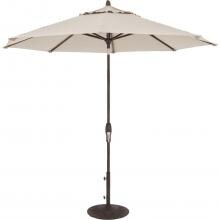9 Ft. Octagonal Aluminum Auto Tilt Patio Umbrella W/ Crank Lift & 50 Lb. Moderna Base By Lakeview Outdoor Designs - Bronze Frame / Sunbrella Cast Ash Canopy image