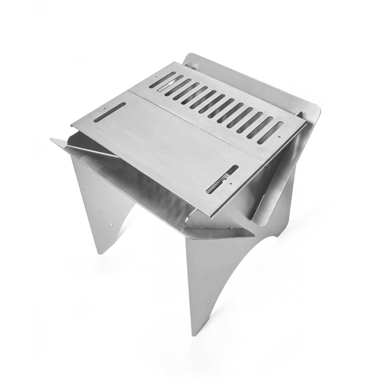 Pitts and Spitts F-SSWOOD Pitts & Spitts Stainless Steel Wood Burning Firepit - Top Vew w/ Grate thumbnail