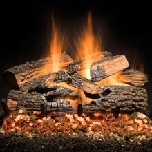Golden Blount 18-Inch Split Bonfire Charred Vented Natural Gas Log Set - Variable Flame Remote image