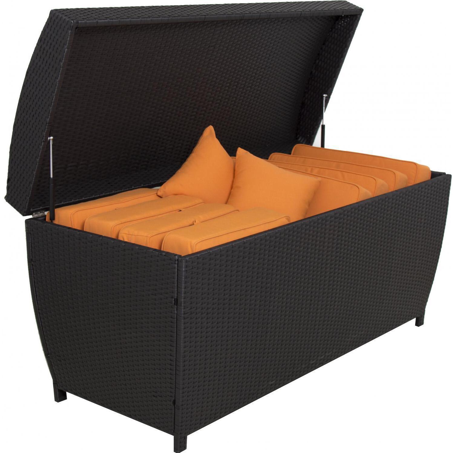 Extra-Large Resin Wicker Outdoor Storage Chest - 67 X 28 - Espresso By Lakeview Outdoor Designs - Full thumbnail