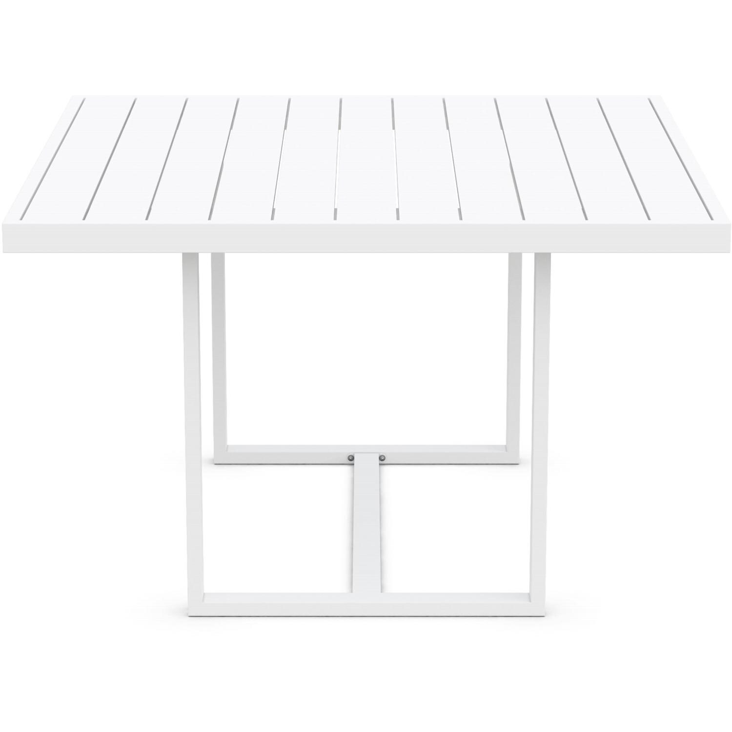 Azzurro Living Pavia 48 Inch White Aluminum Dining Table - Side - White Background thumbnail