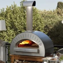 Alfa Quattro 35-Inch Outdoor Countertop Wood-Fired Pizza Oven - Silver Gray - FXQPRU-LGRA-T