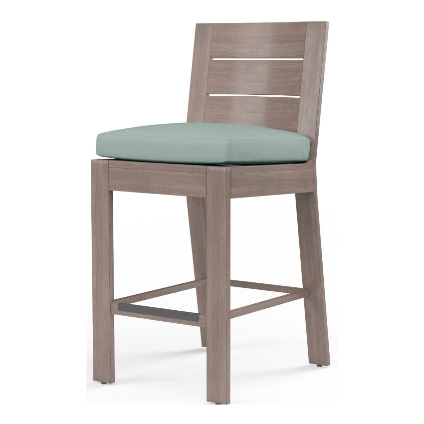 Laguna Aluminum Bar Stool w/ No Welt in Driftwood/Cast Mist by Sunset West - White Background thumbnail